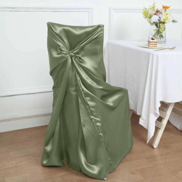 Eucalyptus Sage Green Universal Satin 300 Chair Cover - Picture 1 of 3